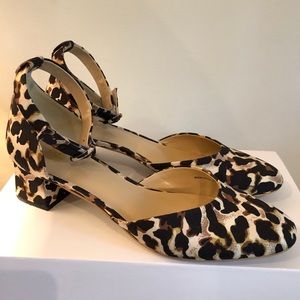 Cabi Kiki Ankle Strap Leopard Shoes 9.5